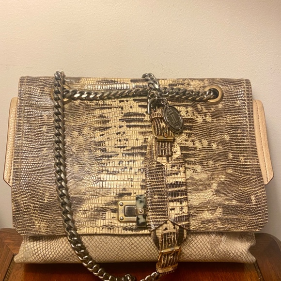 Lanvin Happy Bag Snakeskin and Lizzard Embossed Leather Flap Crossbody bag - Picture 11 of 11